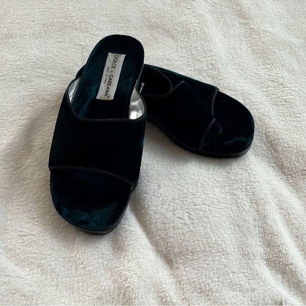 Dolce & Gabbana Velvet Clogs